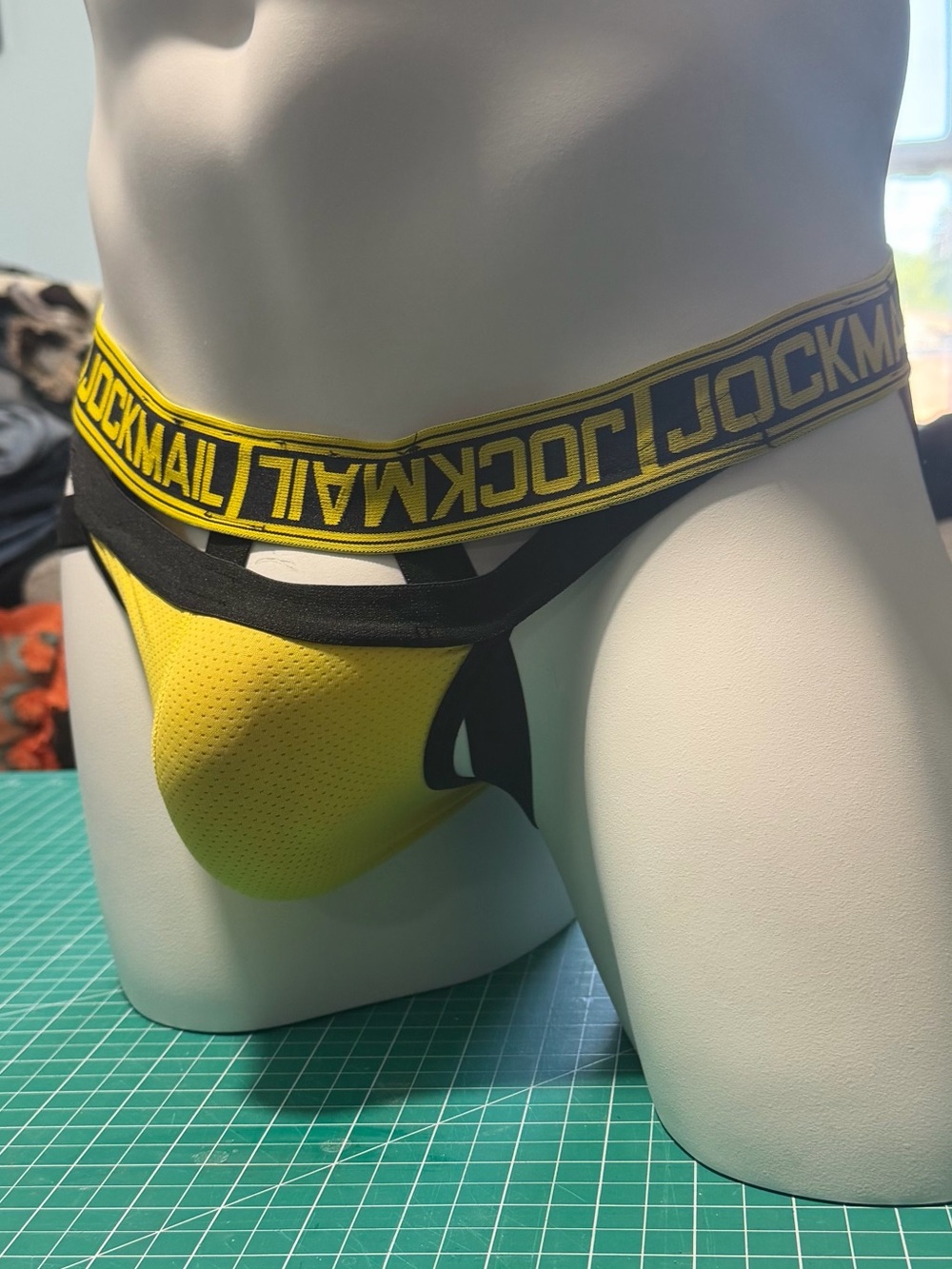 Jockmail Men's Yellow & Black Athletic Jockstrap